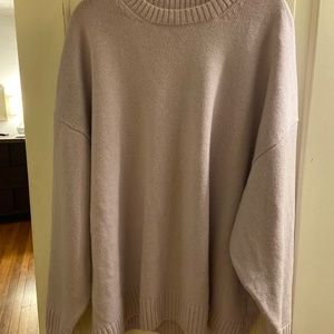 COS Lilac Wool Oversized Crew Neck Sweater